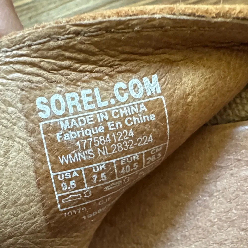 Sorel Tan Leather Wedge Sandals